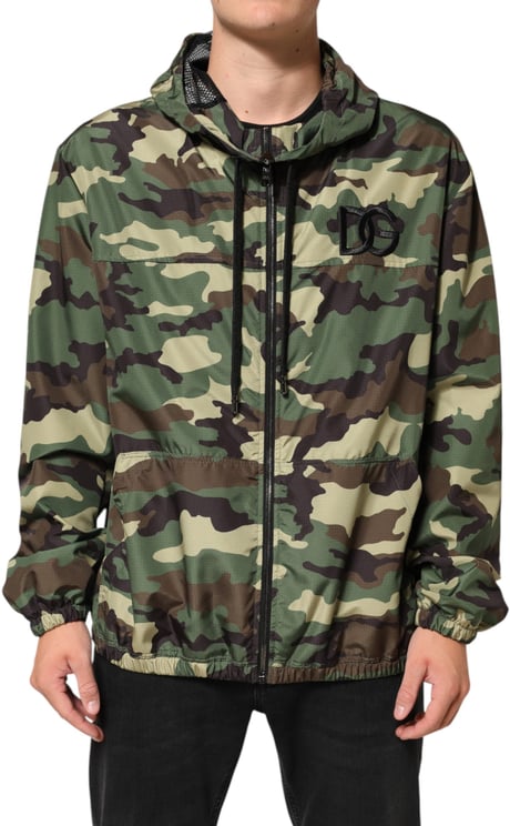 Dolce & Gabbana Dolce & Gabbana Green Camouflage Hooded Sweatshirt Jacket