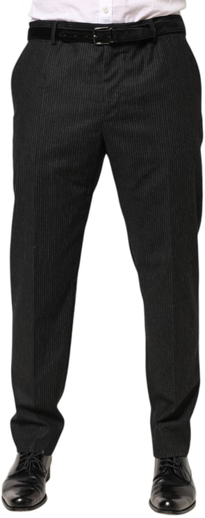 Dolce & Gabbana Dolce & Gabbana Black Cotton Mid Waist Dress Trouser Pants