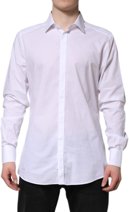 Dolce & Gabbana Dolce & Gabbana White GOLD Cotton Long Sleeves Formal Shirt