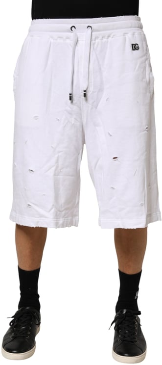 Dolce & Gabbana Dolce & Gabbana White Distressed Cotton Men Bermuda Shorts