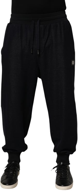 Dolce & Gabbana Dolce & Gabbana Black Cotton Blend Drawstring Jogger Jogger Pants