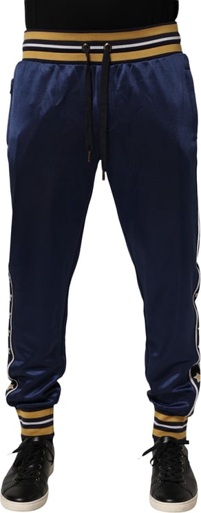 Dolce & Gabbana Dolce & Gabbana Blue Nylon Jogger Mid Waist Trouser Pants
