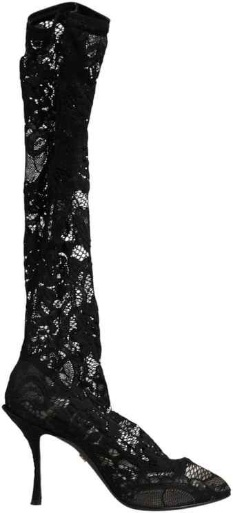 Dolce & Gabbana Dolce & Gabbana Black Pumps Taormina Lace Socks Boots Shoes