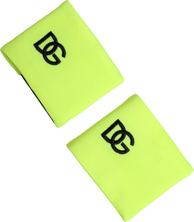 Dolce & Gabbana Dolce & Gabbana Yellow Green DG Logo Polyester 1 Pair Wristband