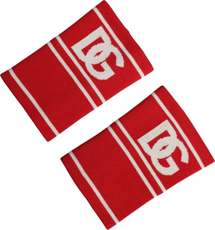 Dolce & Gabbana Dolce & Gabbana Red White DG Logo Cotton 1 Pair One SIze Wristband