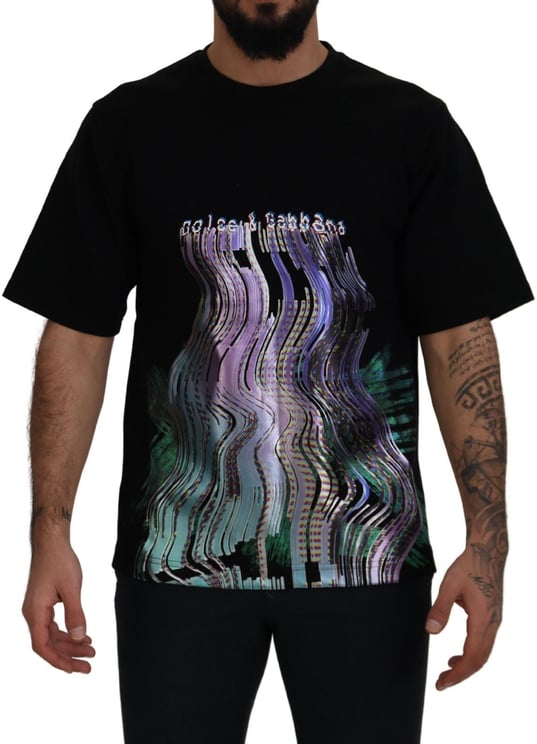 Dolce & Gabbana Dolce & Gabbana Cotton Black Printed Crewneck Tee T-shirt