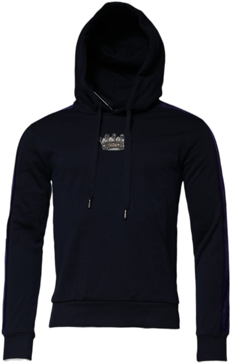 Dolce & Gabbana Dolce & Gabbana Black Crown Cotton Hooded Sweatshirt Sweater