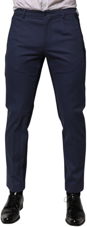 Dolce & Gabbana Dolce & Gabbana Blue Cotton Tapered Men Formal Trousers Pants