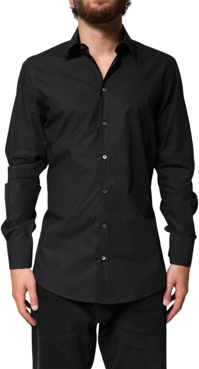 Dolce & Gabbana Dolce & Gabbana Black GOLD Cotton Men Dress Formal Shirt
