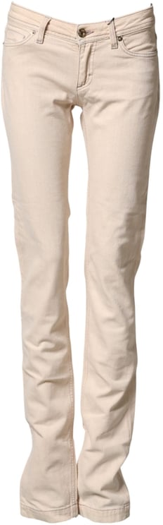 Dolce & Gabbana Dolce & Gabbana Beige Low Waist Cotton Slim Fit Denim Trousers Jeans