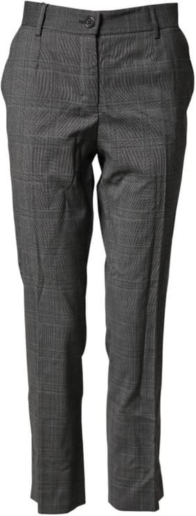 Dolce & Gabbana Dolce & Gabbana Dark Gray Check Tartan VirginWool Dress Pants