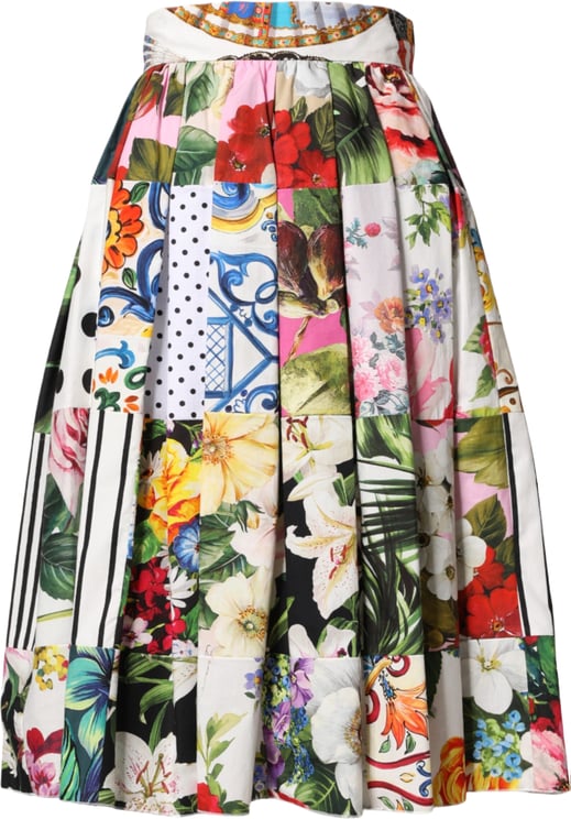 Dolce & Gabbana Dolce & Gabbana Multicolor Patchwork High Waist Midi Skirt
