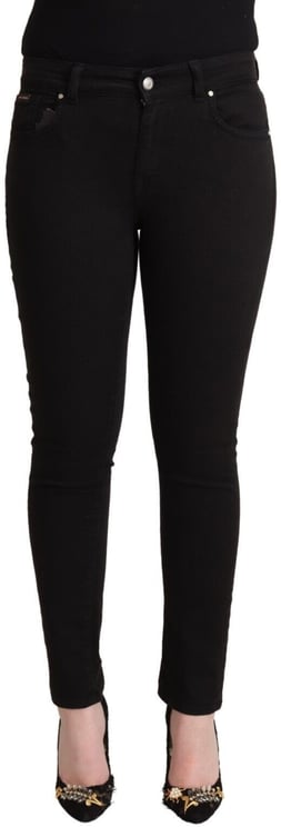 Dolce & Gabbana Dolce & Gabbana Black Cotton Mid Waist Denim Slim Fit Jeans