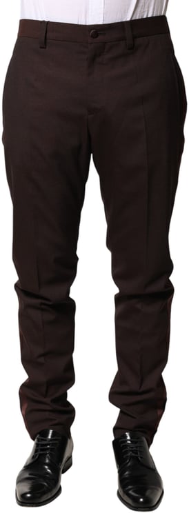 Dolce & Gabbana Dolce & Gabbana Brown Polyester Men Dress Trousers Pants