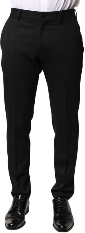Dolce & Gabbana Dolce & Gabbana Black Wool Mid Waist Men Dress Trousers Pants
