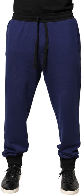 Dolce & Gabbana Dolce & Gabbana Blue Cotton Mid Waist Jogger Trousers Pants