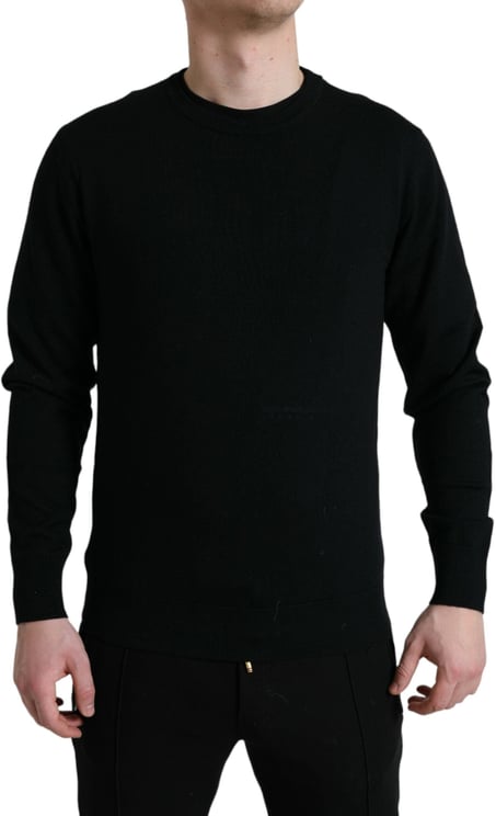 Dolce & Gabbana Dolce & Gabbana Black Wool Round Neck Pullover Sweater