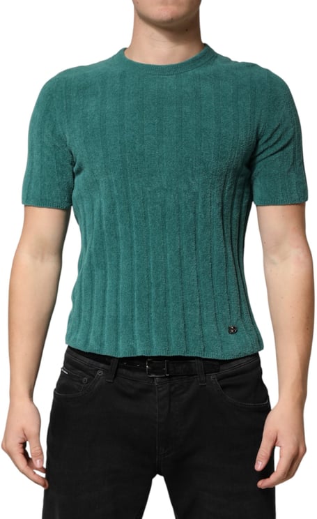 Dolce & Gabbana Dolce & Gabbana Dark Green Cotton Blend Men Crew Neck T-shirt