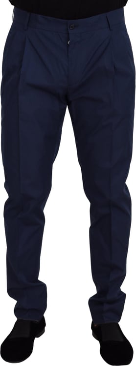 Dolce & Gabbana Dolce & Gabbana Blue Cotton Dress Pants