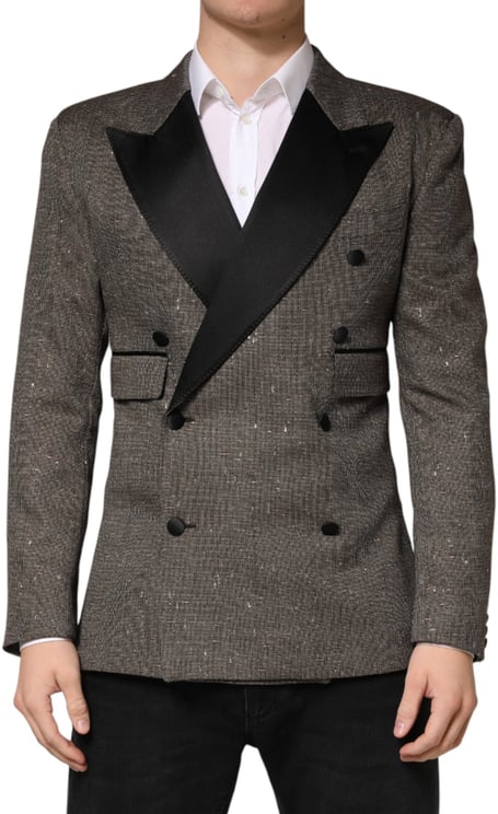 Dolce & Gabbana Dolce & Gabbana Gray Double Breasted 2 Button Jacket Blazer
