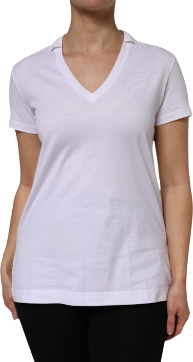Dolce & Gabbana Dolce & Gabbana White V-Neck Cotton Short Sleeves T-shirt