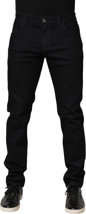 Dolce & Gabbana Dolce & Gabbana Black Floral Cotton Skinny Men Denim Jeans