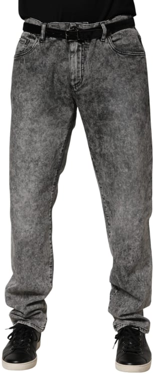 Dolce & Gabbana Dolce & Gabbana Gray Cotton Straight Leg Denim Trouser Jeans