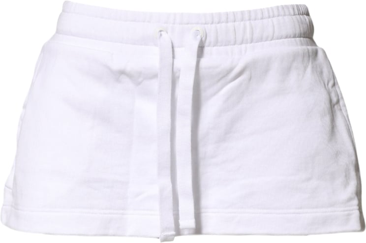 Dolce & Gabbana Dolce & Gabbana White Cotton Blend Mid Waist A-line Mini Skirt