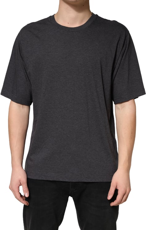 Dolce & Gabbana Dolce & Gabbana Dark Grey Cotton Crewneck Short Sleeve
