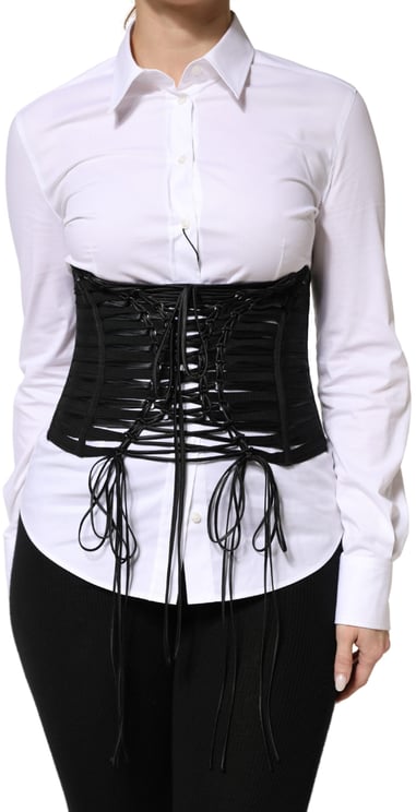 Dolce & Gabbana Dolce & Gabbana Black Polyester LaceUp Waist Cincher Corset Top