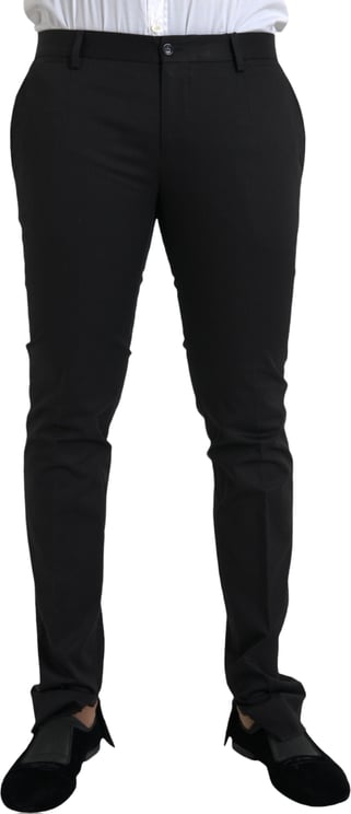 Dolce & Gabbana Dolce & Gabbana Black Cotton Stretch Skinny Dress Pants
