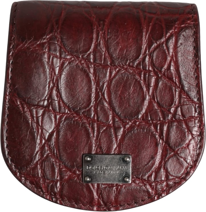 Dolce & Gabbana Dolce & Gabbana Burgundy Exotic Skin Condom Case Holder Pocket Wallet