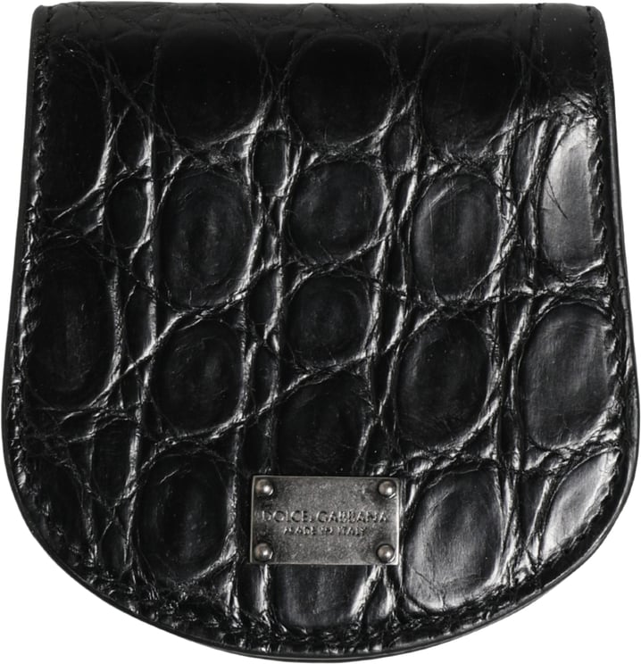Dolce & Gabbana Dolce & Gabbana Black Exotic Skin Condom Case Holder Pocket Wallet