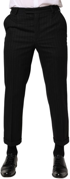 Dolce & Gabbana Dolce & Gabbana Black Stripes Wool Dress Formal Trouser Pants