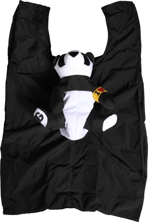 Dolce & Gabbana Dolce & Gabbana Men Black Polyester Panda Stuffed Ecobag Bag