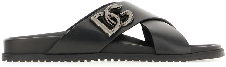 Dolce & Gabbana Dolce&gabbana Black leather slippers