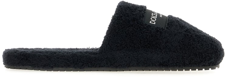 Dolce & Gabbana Dolce&gabbana Black eco fur Hotel slippers