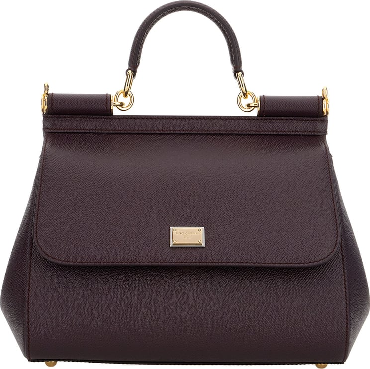 Dolce & Gabbana Dolce&gabbana Aubergine leather medium Sicily handbag