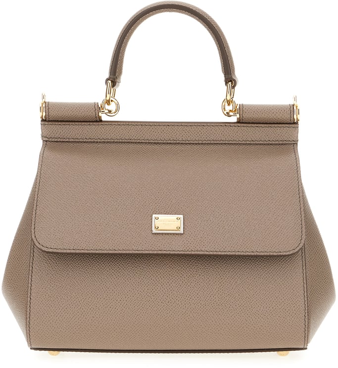 Dolce & Gabbana Dolce&gabbana Dove grey leather medium Sicily handbag