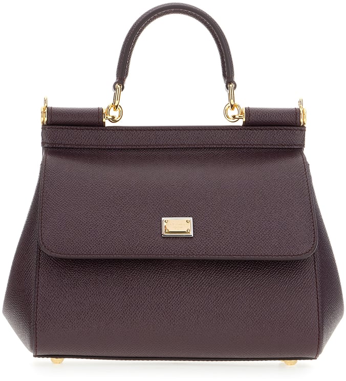 Dolce & Gabbana Dolce&gabbana Aubergine leather medium Sicily handbag