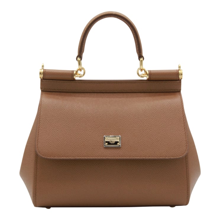 Dolce & Gabbana Trapezoidal Handbag With Gold-Tone Hardware And Detachable Strap