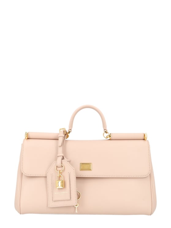 Dolce & Gabbana Neutrals My Sicily Structured Leather Handbag