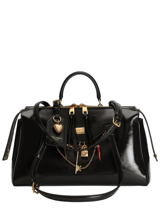 Dolce & Gabbana Victory Elongated Structured Detachable Strap Leather Handbag