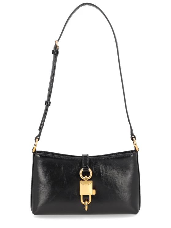 Dolce & Gabbana Lock Lustrous Finish Gold Clasp Shoulder Bag