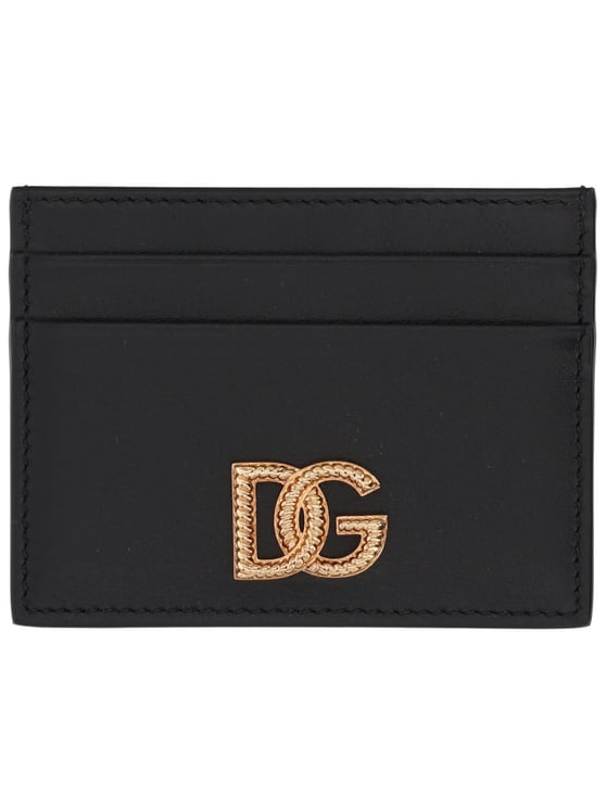 Dolce & Gabbana Neutrals Compact Metallic Logo Card Holder