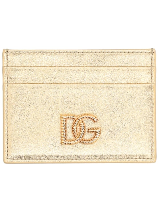 Dolce & Gabbana Smooth Metallic Finish Multiple Slots Leather Wallet