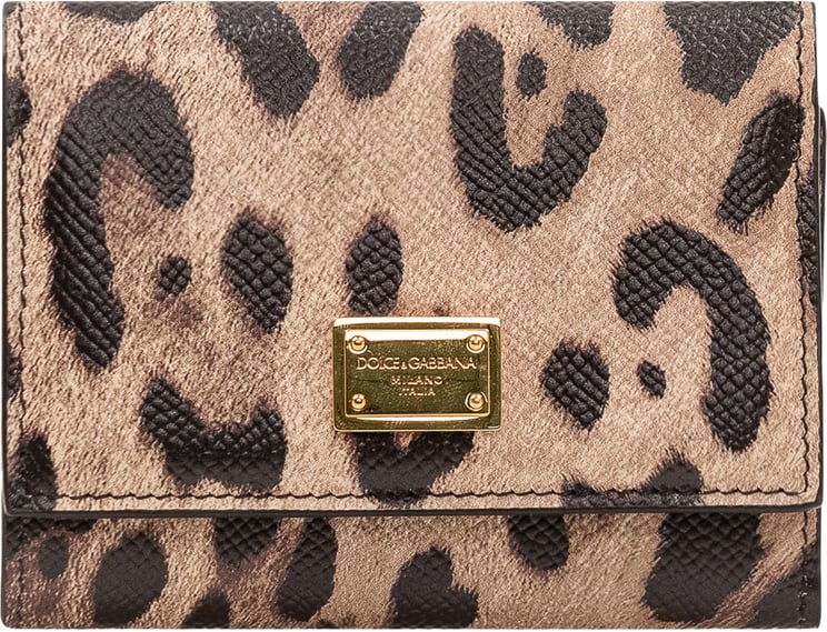 Dolce & Gabbana Portafoglio con Placca Logo Stampa Animalier