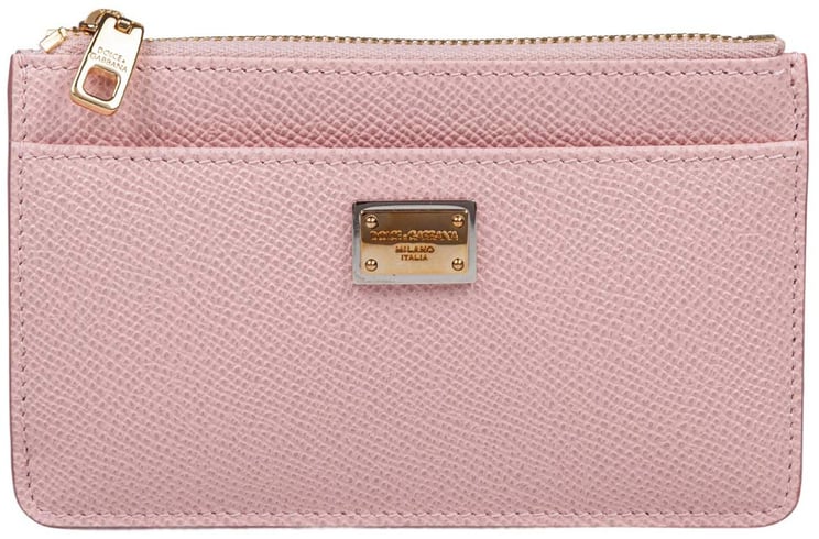 Dolce & Gabbana Dolce & gabbana dauphine leather card holder, nude pink
