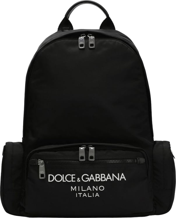 Dolce & Gabbana Sicilia DNA Nylon Logo Black Backpack