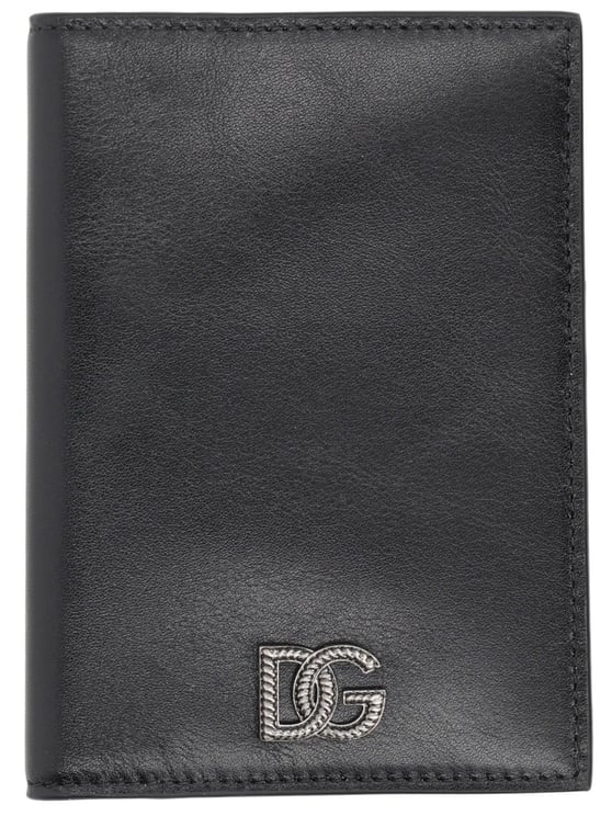 Dolce & Gabbana Neutral Storm Minimalist Passport Leather Wallet